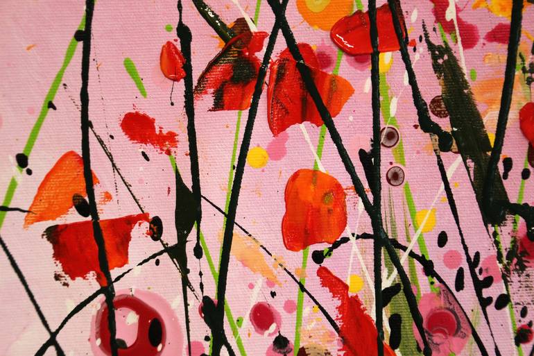 Original Abstract Floral Painting by cecilia frigati