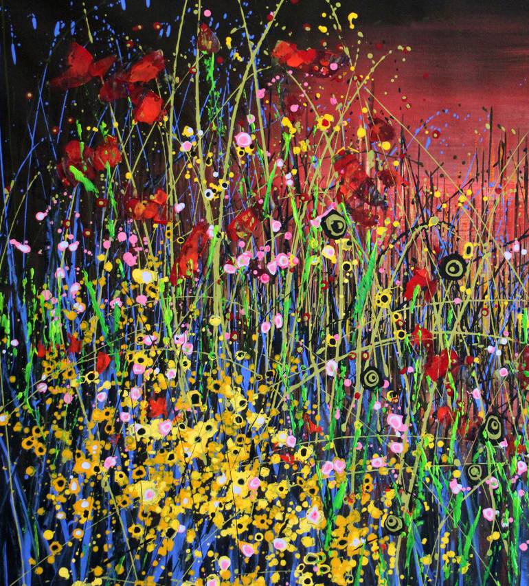 Original Abstract Floral Painting by Cecilia Frigati