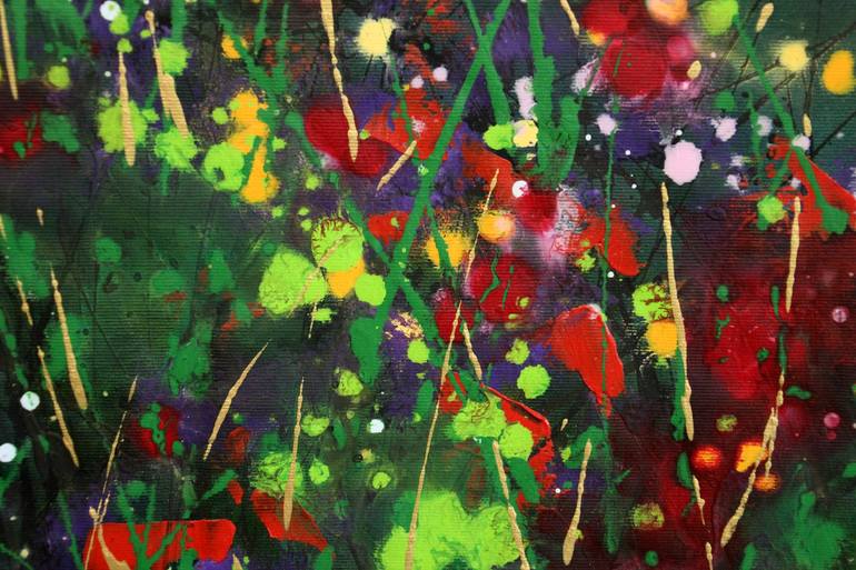 Original Abstract Floral Painting by Cecilia Frigati