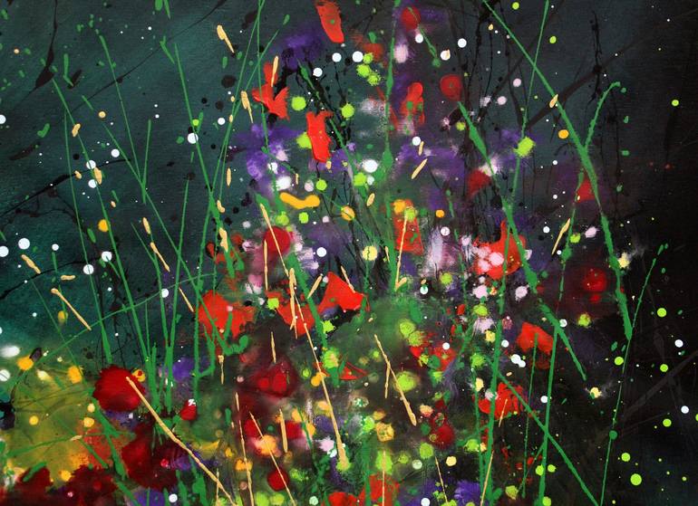 Original Abstract Floral Painting by Cecilia Frigati