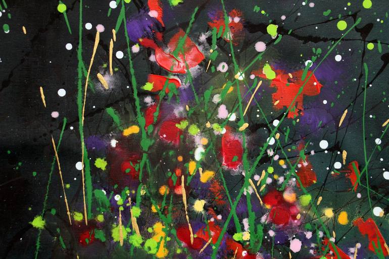 Original Abstract Floral Painting by cecilia frigati