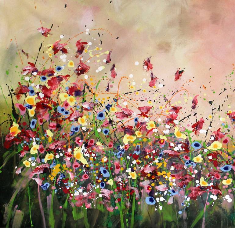 Frivolity Trail - Extra Large Original Floral Landscape Painting By 