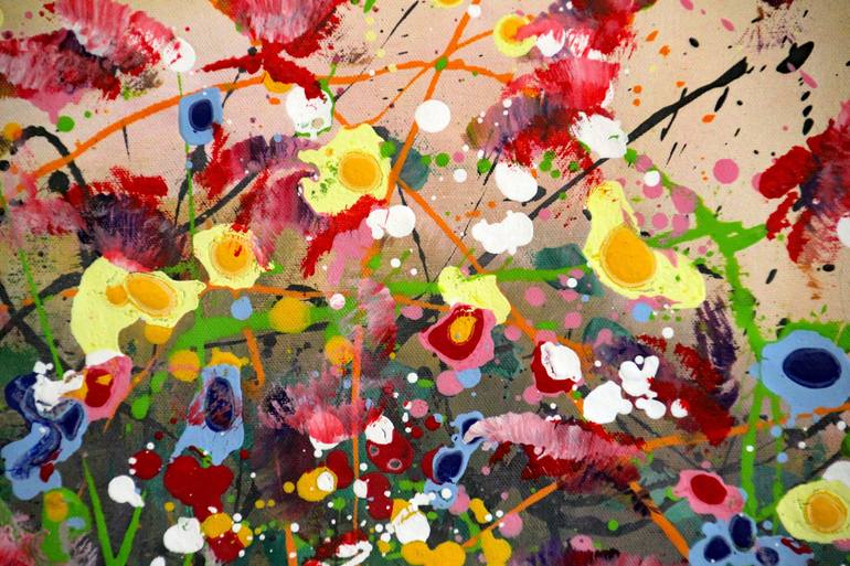 Original Abstract Floral Painting by cecilia frigati