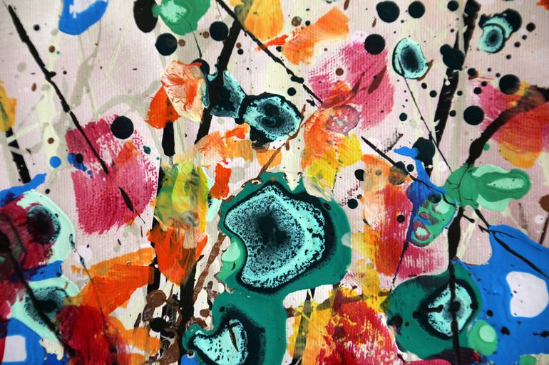 Original Abstract Floral Painting by cecilia frigati