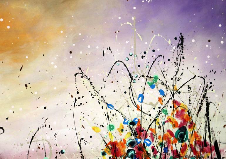 Original Abstract Floral Painting by cecilia frigati