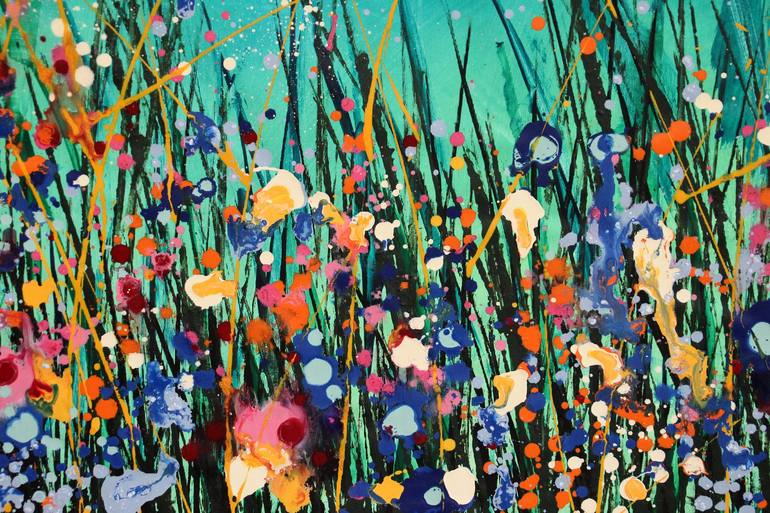 Original Abstract Floral Painting by cecilia frigati