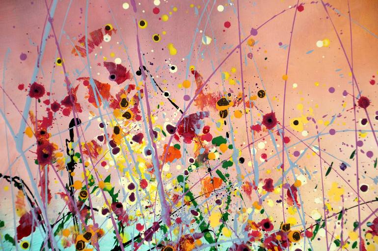 Original Abstract Floral Painting by cecilia frigati