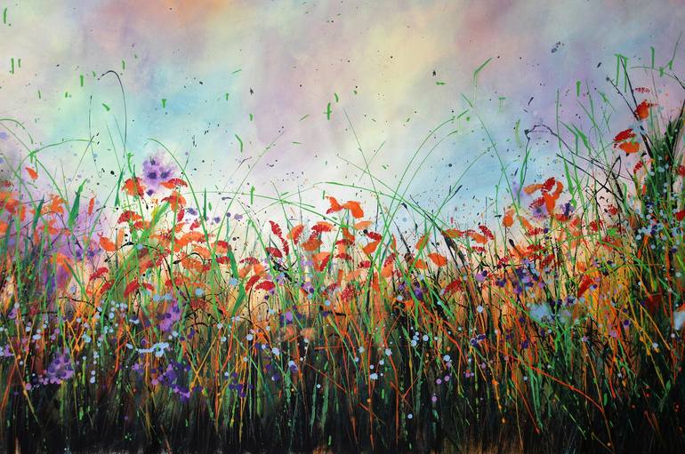 Original Floral Painting by cecilia frigati