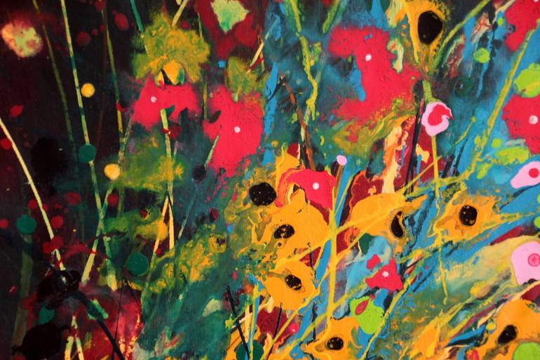 Original Abstract Floral Painting by cecilia frigati