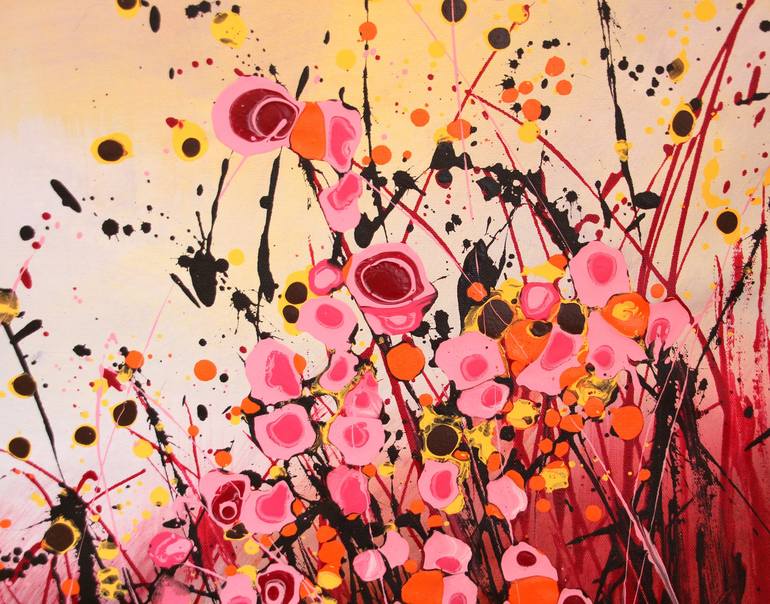 Original Abstract Floral Painting by cecilia frigati