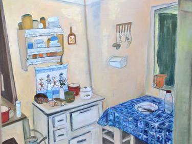 Original Figurative Kitchen Paintings by Anastazia David