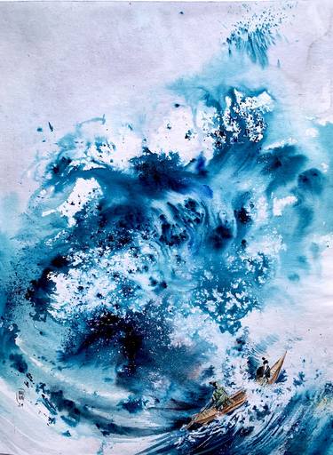 Original Abstract Expressionism Seascape Paintings by Anna Chmiel