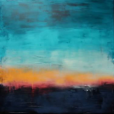 Blue Deep Sunrise 48x48 Mark Rothko Inspired Huge Commission thumb