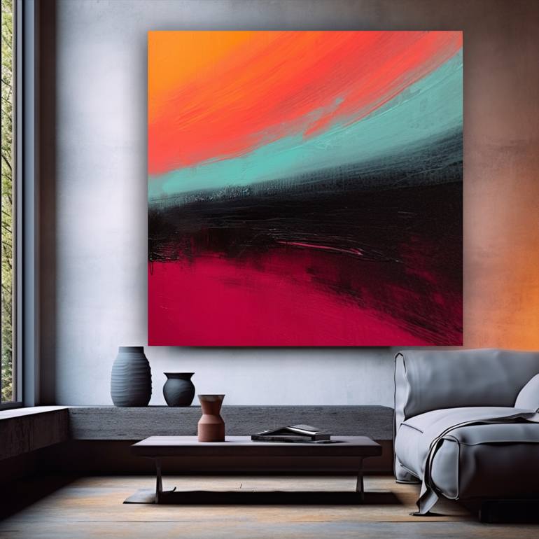 Original Abstract Expressionism Abstract Painting by Robert Edward R