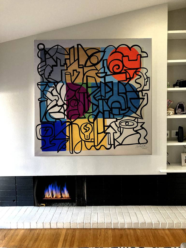 Original Abstract Painting by Robert Edward Rodriguez