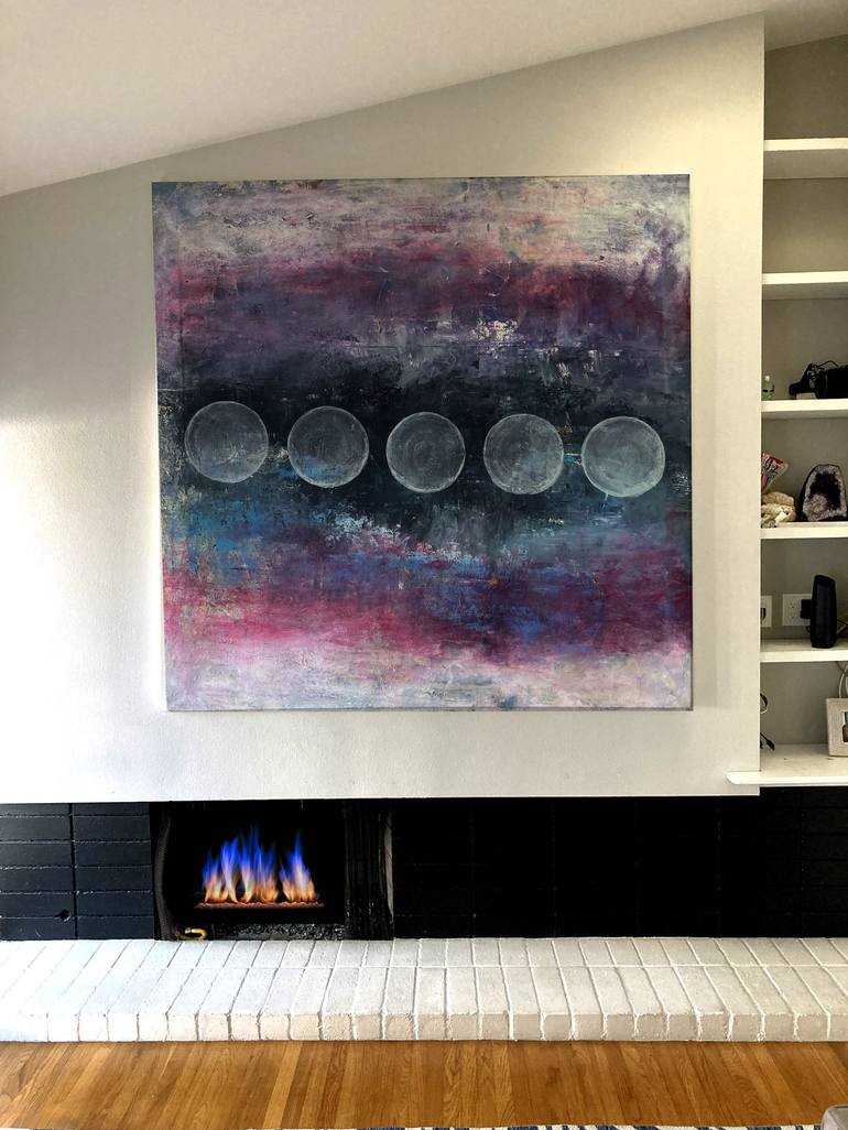 Original Black & White Abstract Painting by Robert Edward Rodriguez