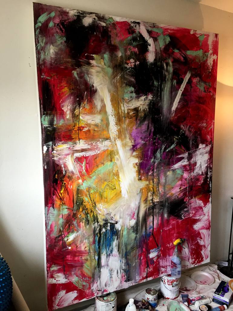 Original Abstract Painting by Robert Edward Rodriguez