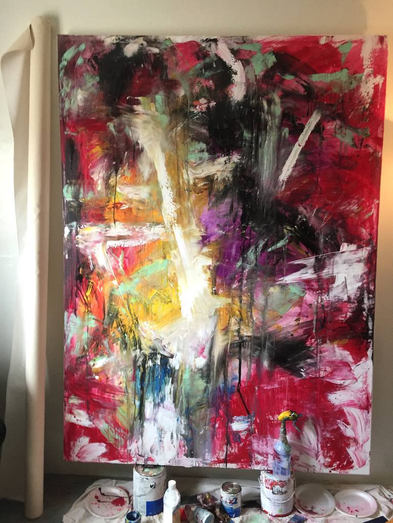 Original Abstract Expressionism Abstract Painting by Robert Edward Rodriguez