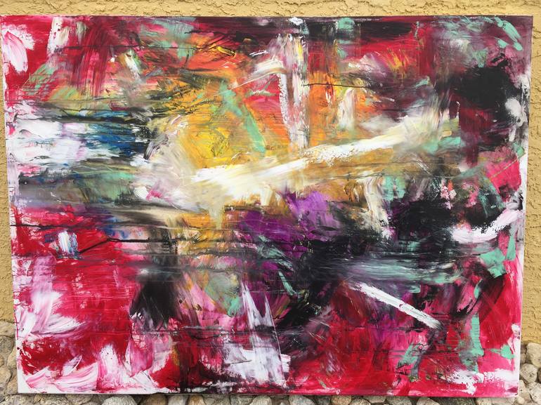 Original Abstract Painting by Robert Edward Rodriguez