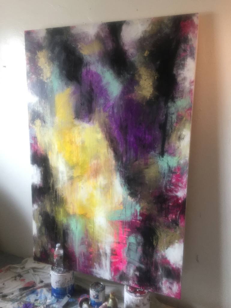 Original Abstract Painting by Robert Edward Rodriguez