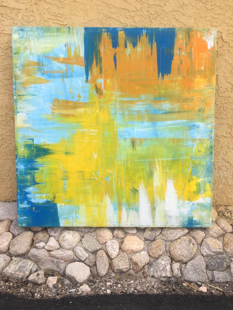 Original Abstract Expressionism Beach Painting by Robert Edward Rodriguez