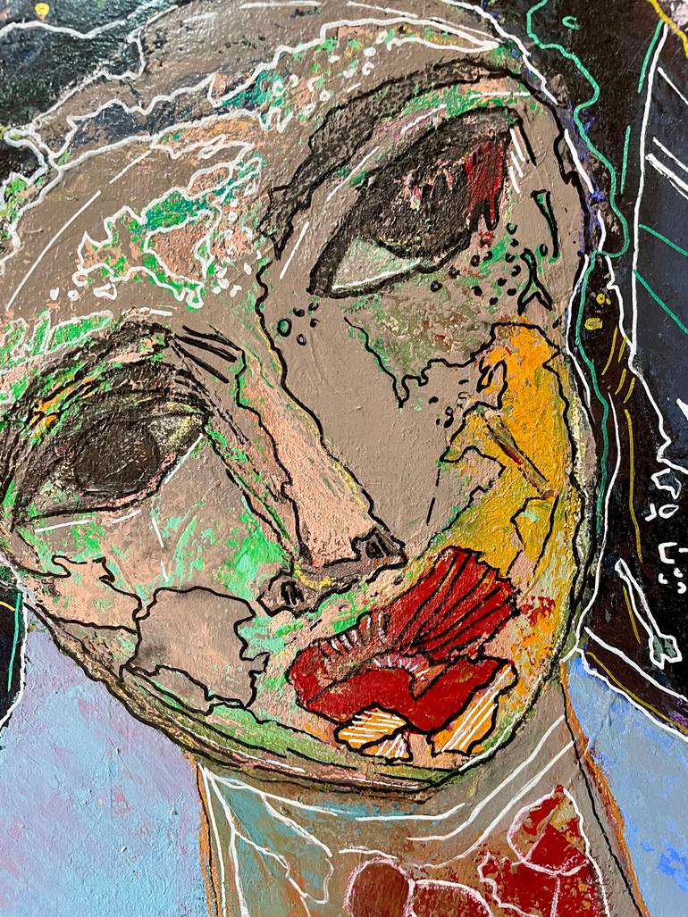Original Abstract Expressionism People Painting by Sherin Elbaroudi