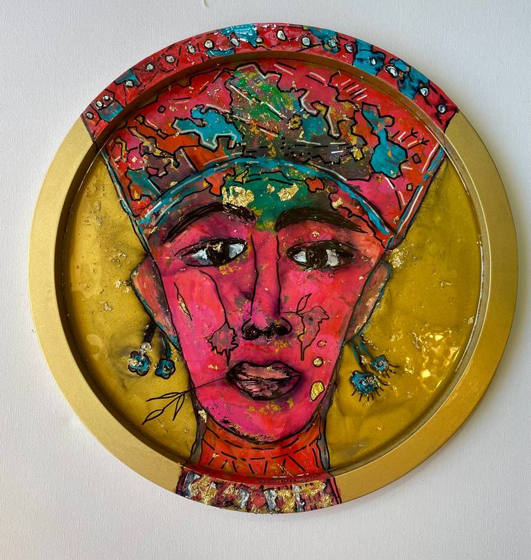 Original Famous Painting by Sherin Elbaroudi  Abstract Expressionism Art on Wood  Queen