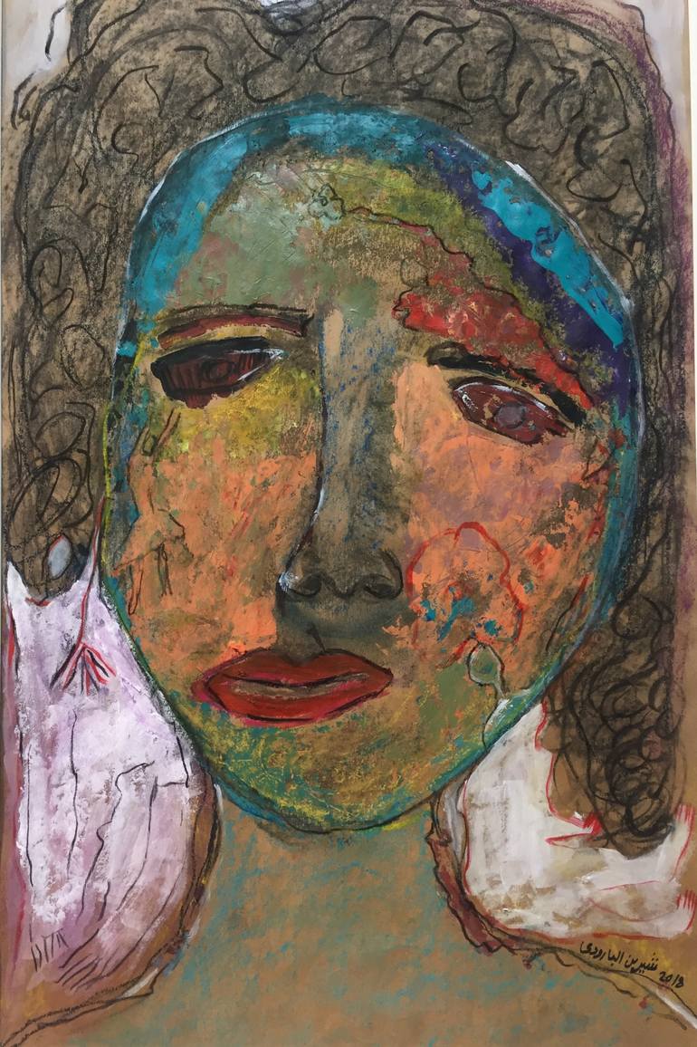 Original Abstract Expressionism Portrait Painting by Sherin Elbaroudi