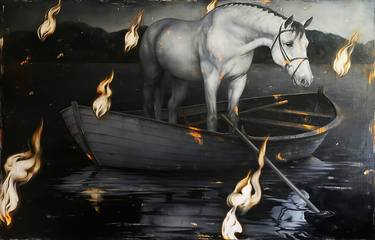 Original Contemporary Animal Painting by Ludmila Rashtanova