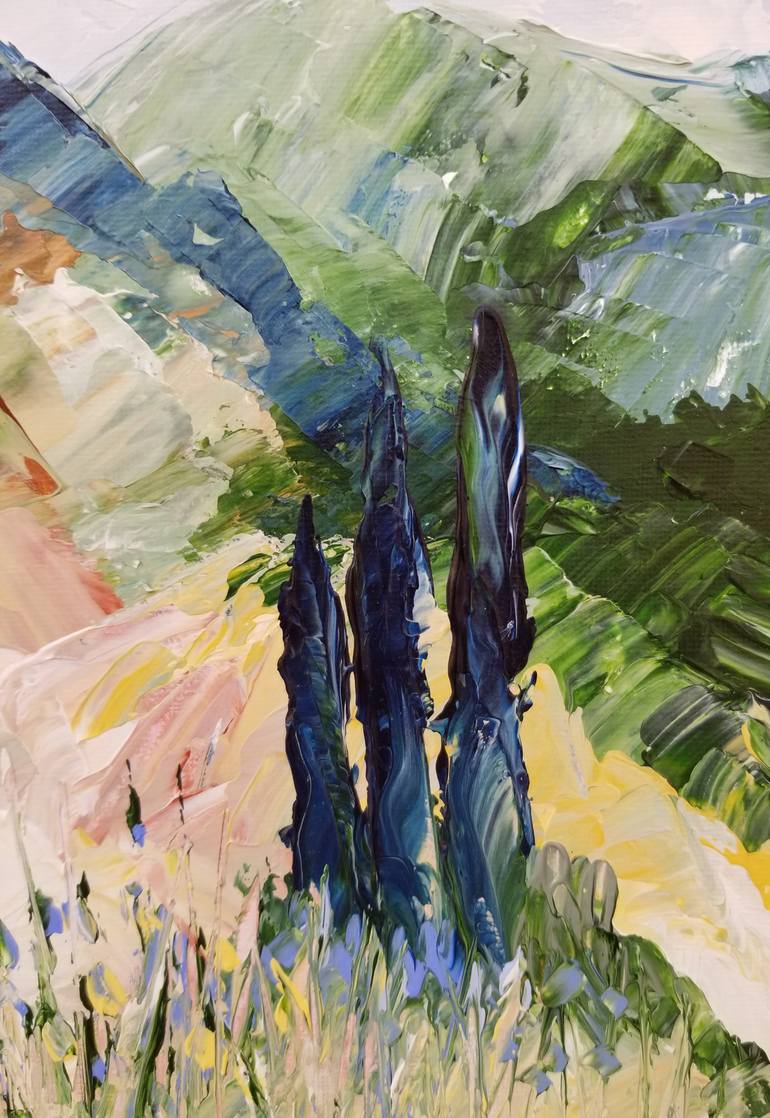 Original Abstract Expressionism Landscape Painting by Monique J Dufour