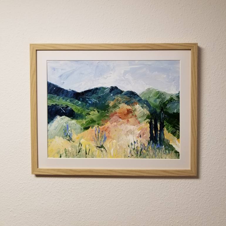 Original Abstract Expressionism Landscape Painting by Monique J Dufour