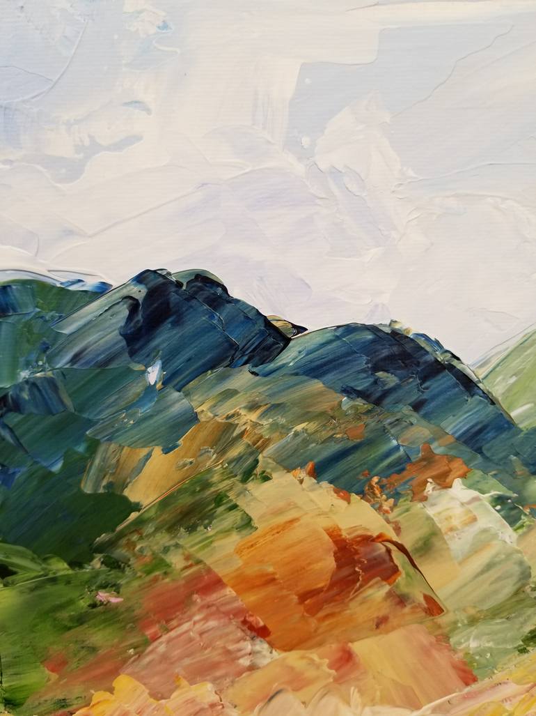 Original Abstract Expressionism Landscape Painting by Monique J Dufour