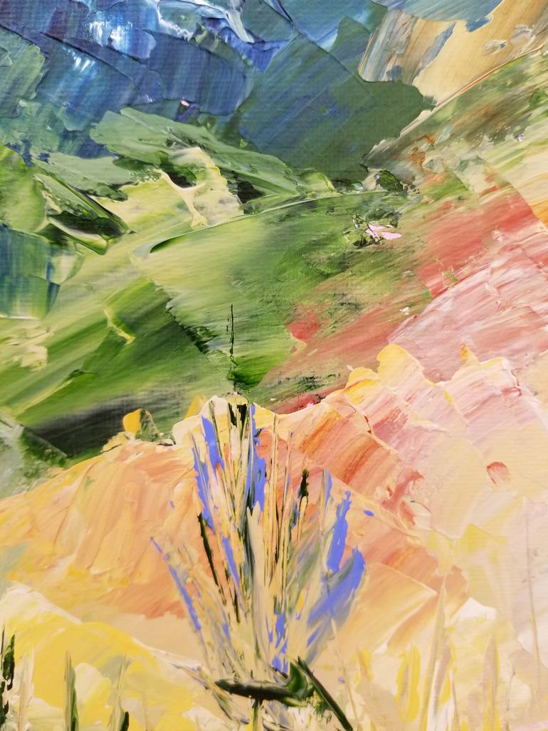 Original Abstract Expressionism Landscape Painting by Monique J Dufour