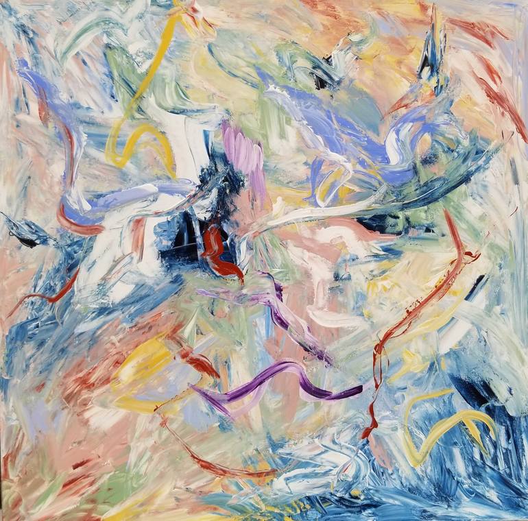 Original Abstract Expressionism Abstract Paintings by Monique J Dufour