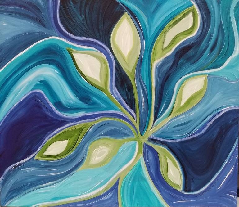 Nocturnal unfurling - 2025 Painting by Monique J Dufour | Saatchi