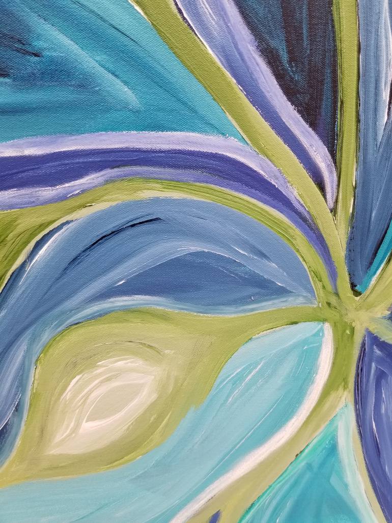 Original Abstract Botanic Painting by Monique J Dufour