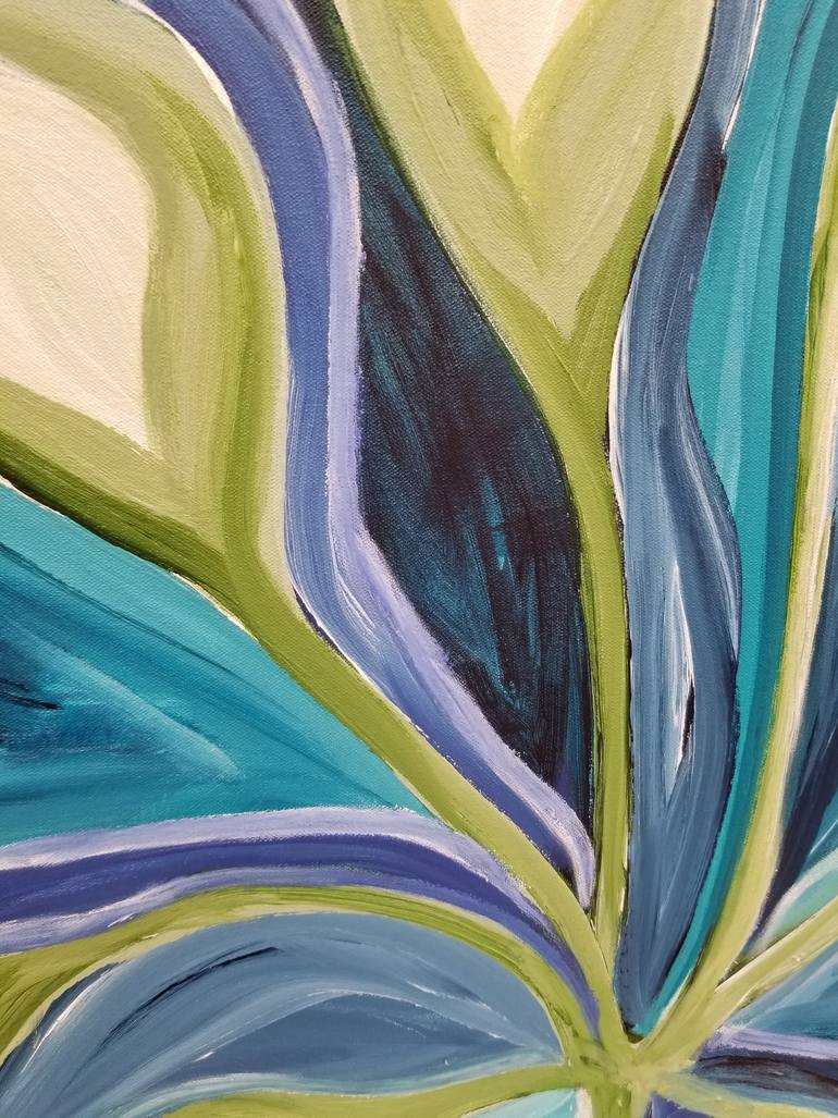 Original Abstract Botanic Painting by Monique J Dufour