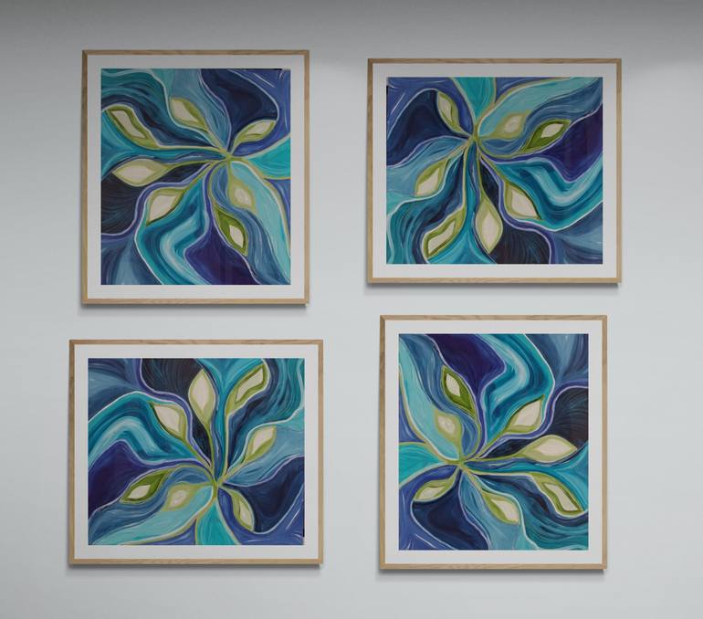 Original Abstract Botanic Painting by Monique J Dufour