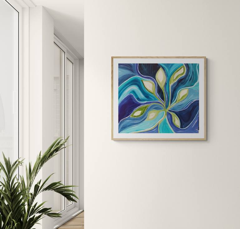 Original Abstract Botanic Painting by Monique J Dufour