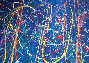 Original Abstract Expressionism Abstract Paintings by Monique J Dufour