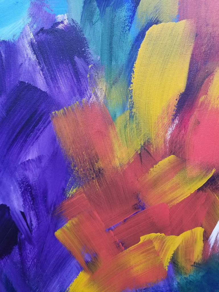 Original Abstract Floral Painting by Monique J Dufour