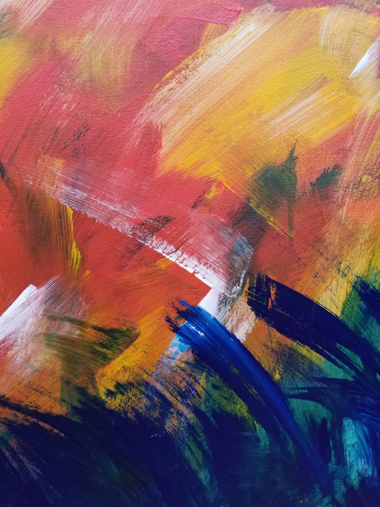 Original Abstract Floral Painting by Monique J Dufour