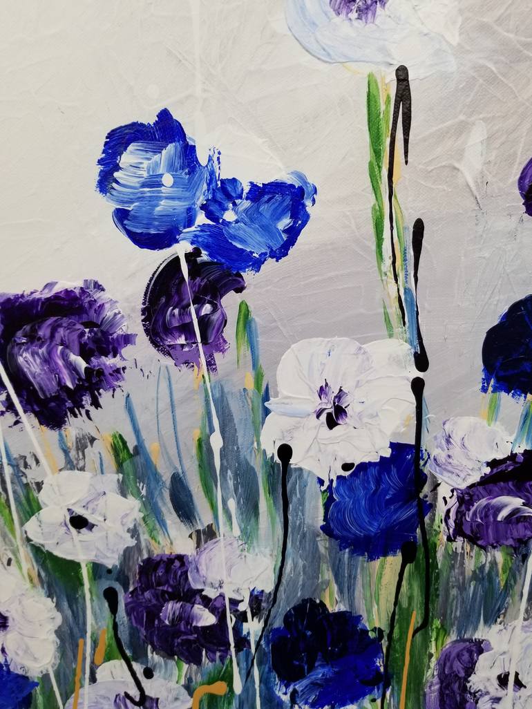 Original Expressionism Floral Painting by Monique J Dufour