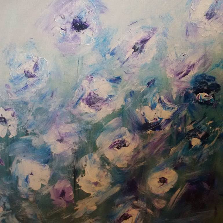 Original Abstract Floral Painting by Monique J Dufour