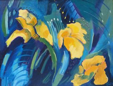 Original Fine Art Floral Paintings by Olia Ristic