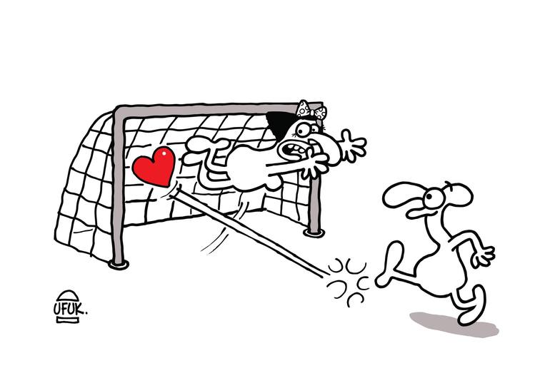 Love Goal Drawing by Uyanik Cartoon Saatchi Art