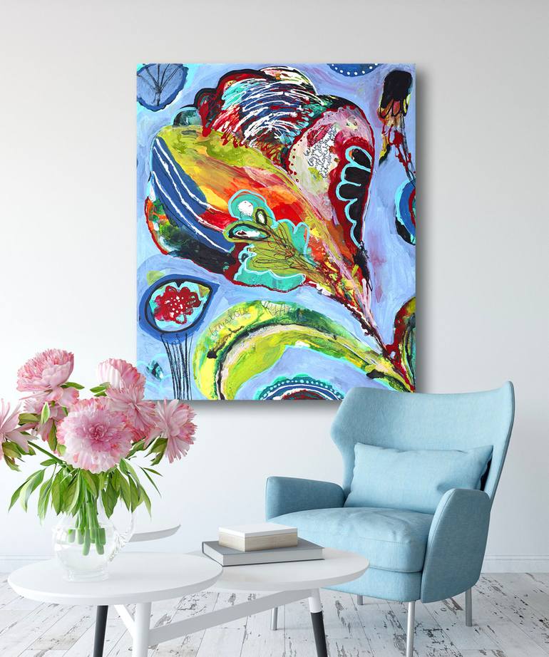Original Abstract Floral Painting by Suzie Cumming
