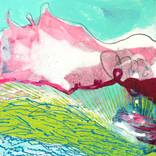 Splashing Landscape Mixed Media Painting by Suzie Cumming