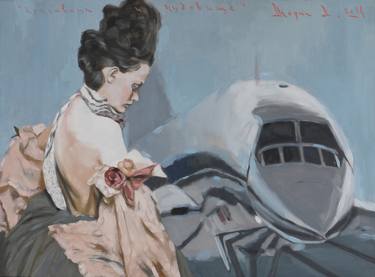 Original Figurative Aeroplane Painting by Fine Art Gallery