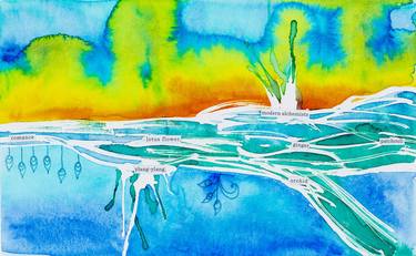 Original Fine Art Water Painting by Luciana Sydow
